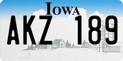 IA license plate AKZ189
