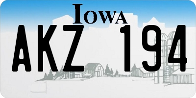 IA license plate AKZ194