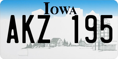 IA license plate AKZ195
