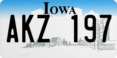 IA license plate AKZ197