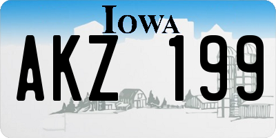 IA license plate AKZ199
