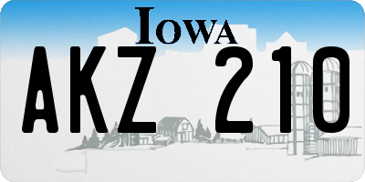 IA license plate AKZ210
