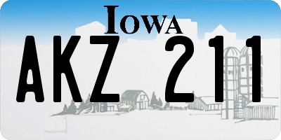 IA license plate AKZ211