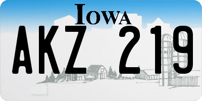 IA license plate AKZ219