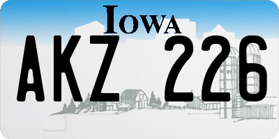 IA license plate AKZ226