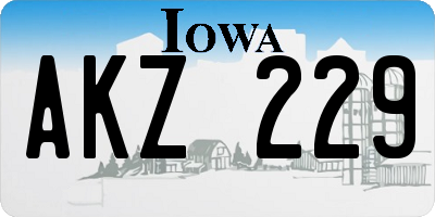 IA license plate AKZ229