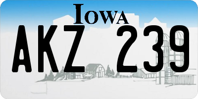 IA license plate AKZ239