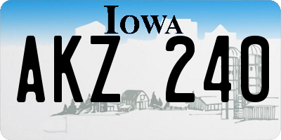 IA license plate AKZ240
