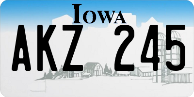 IA license plate AKZ245