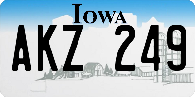 IA license plate AKZ249