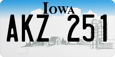 IA license plate AKZ251