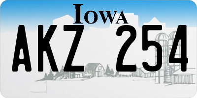 IA license plate AKZ254