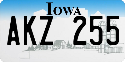 IA license plate AKZ255