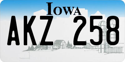 IA license plate AKZ258