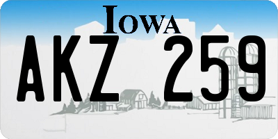 IA license plate AKZ259