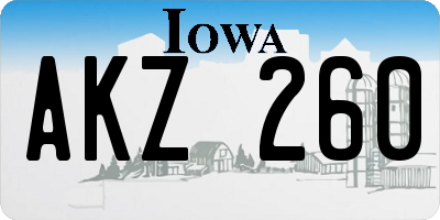 IA license plate AKZ260