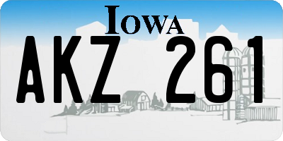 IA license plate AKZ261