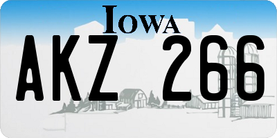 IA license plate AKZ266
