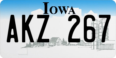 IA license plate AKZ267