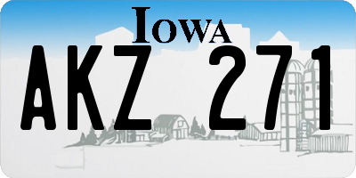 IA license plate AKZ271