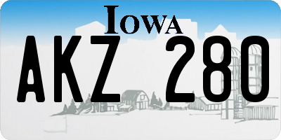 IA license plate AKZ280