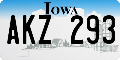 IA license plate AKZ293
