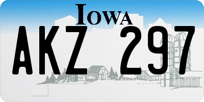 IA license plate AKZ297