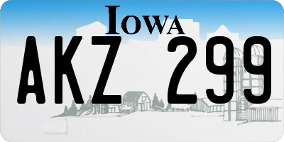 IA license plate AKZ299