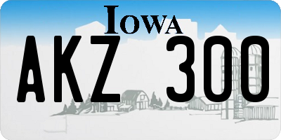 IA license plate AKZ300