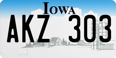 IA license plate AKZ303
