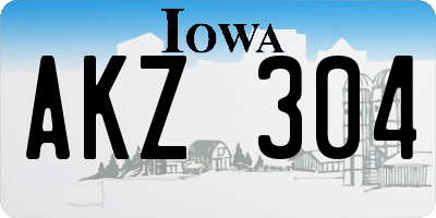 IA license plate AKZ304