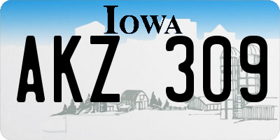 IA license plate AKZ309
