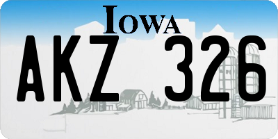 IA license plate AKZ326