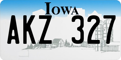 IA license plate AKZ327