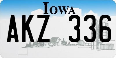 IA license plate AKZ336