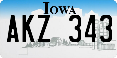 IA license plate AKZ343
