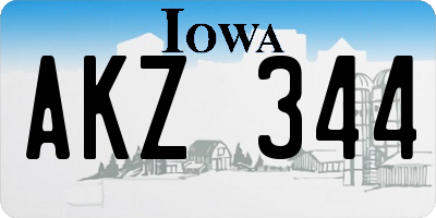 IA license plate AKZ344