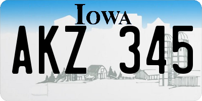 IA license plate AKZ345