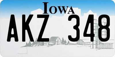 IA license plate AKZ348
