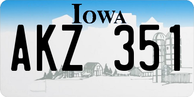 IA license plate AKZ351