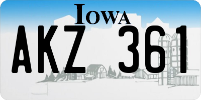 IA license plate AKZ361