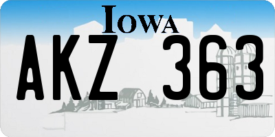 IA license plate AKZ363
