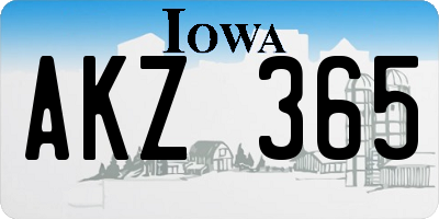 IA license plate AKZ365