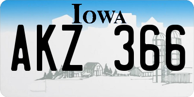 IA license plate AKZ366