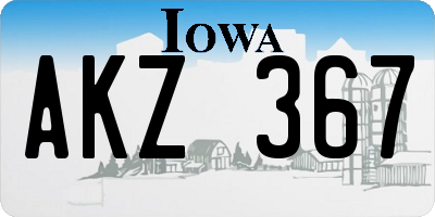IA license plate AKZ367
