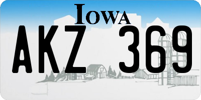 IA license plate AKZ369