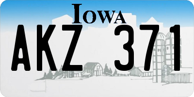 IA license plate AKZ371