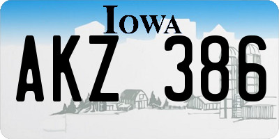 IA license plate AKZ386
