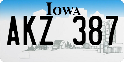 IA license plate AKZ387