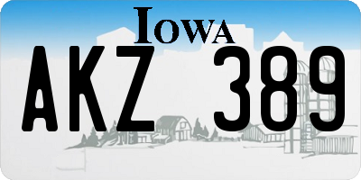 IA license plate AKZ389